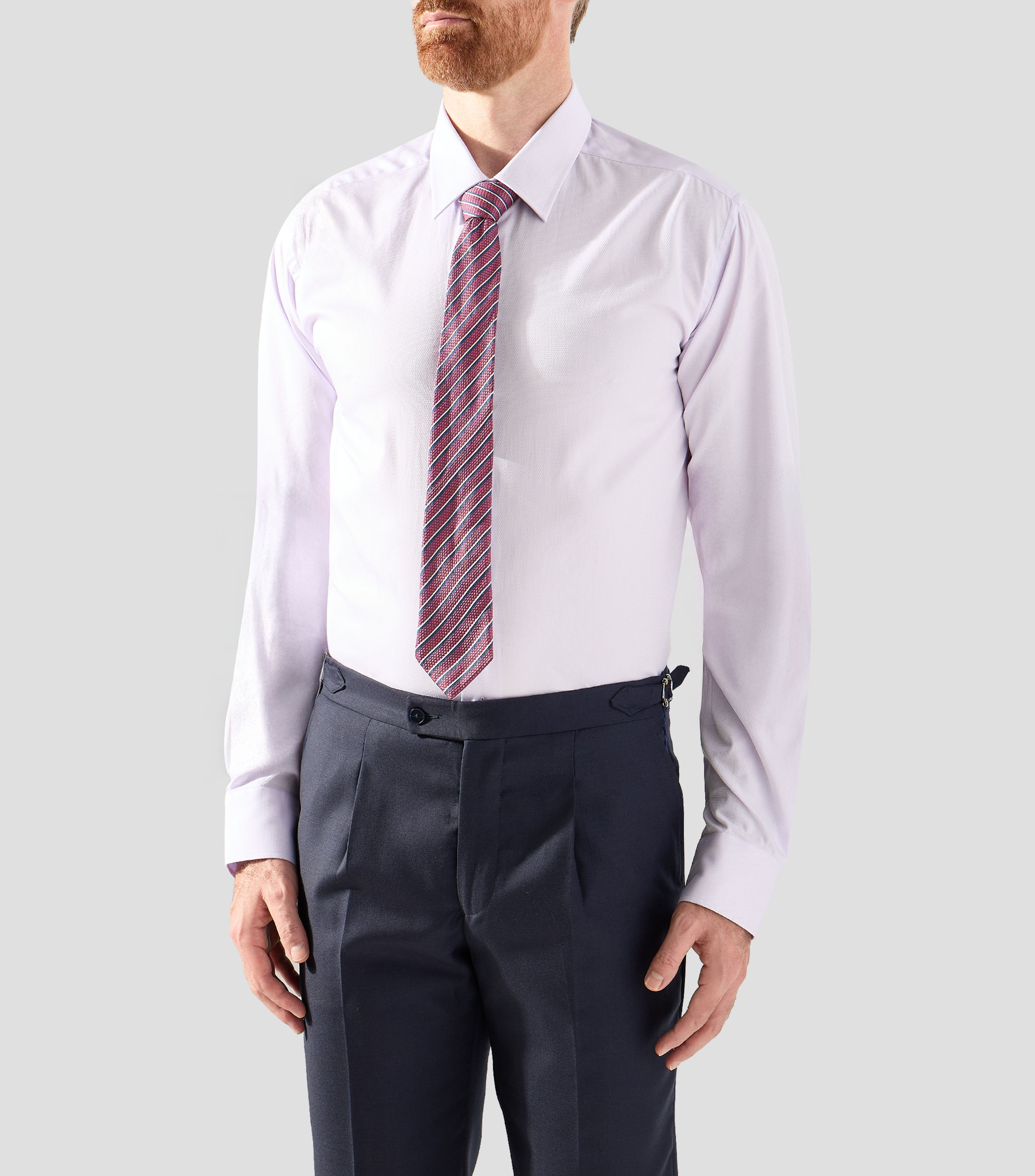 Camisa con microdiseño manga larga Hombre